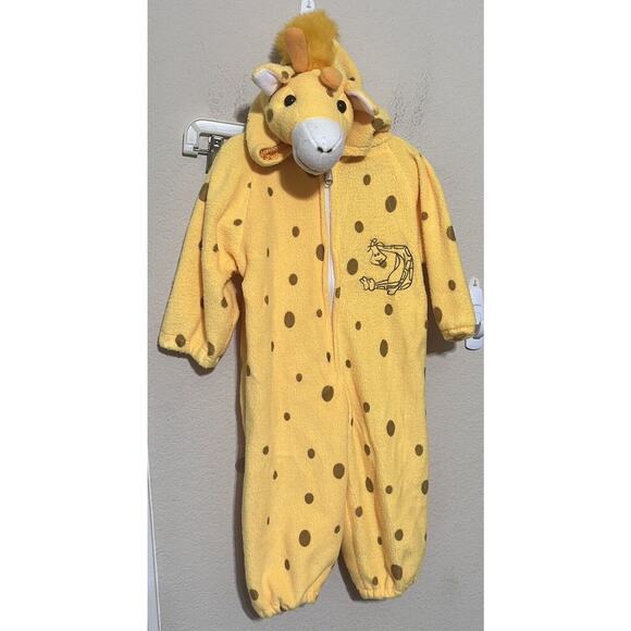 Giraffe Fleece Baby Costume Suit Infant 18-24 Mos Zip Front Bunting Sleeper - Picture 1 of 6